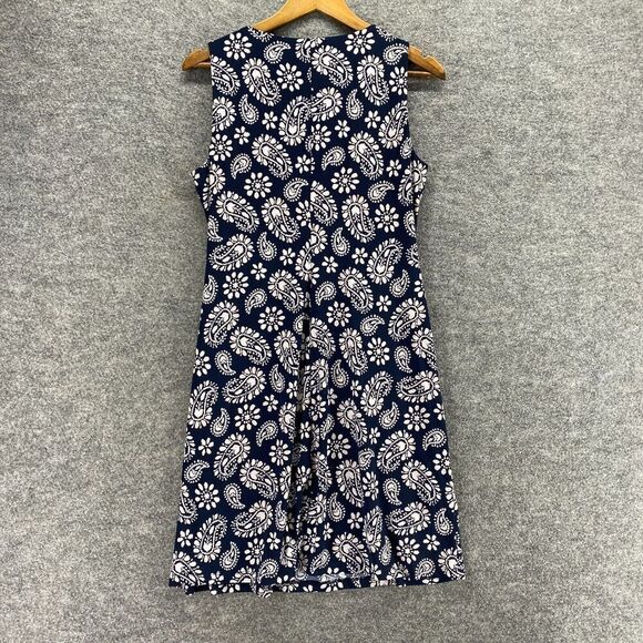 Tommy Hilfiger Dress Women 8 Black Paisley Sheath Midi Sleeveless Round Neck - Picture 2 of 9